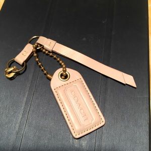 COACH LEATHER STRAP BRASS BALL CHAIN KEYFOB CHARM HANGTAG ZIPPER LAVENDER